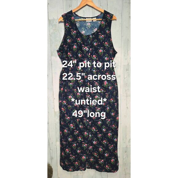 The Vermont Country Store Floral Corduroy Cotton Jumper Pinafore Dress Sz. 2X - Picture 3 of 7